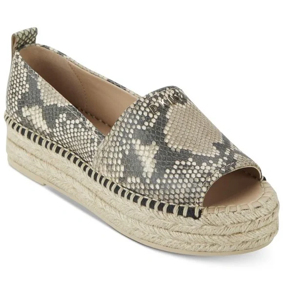 DKNY 9 Cream and gratis green Espadrilles open tie - Picture 1 of 7